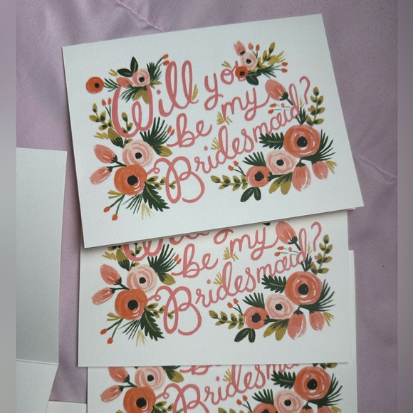 6 Rifle Paper Co Will You Be My Bridesmaid Blank Cards - Picture 3 of 3